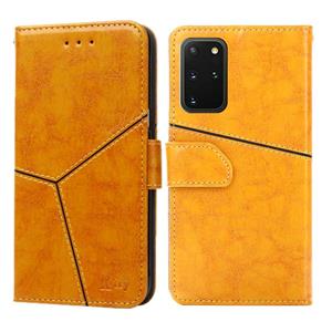 huismerk Voor Samsung Galaxy S20+ Geometrische stiksels horizontale flip TPU + PU lederen hoes met Holder & Card Slots & Wallet(Geel)