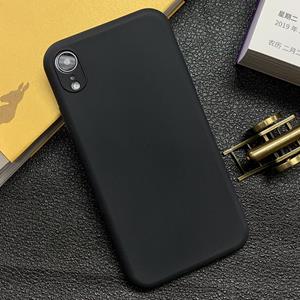 huismerk Voor iPhone XR Schokbestendige Frosted TPU beschermhoes(Zwart)