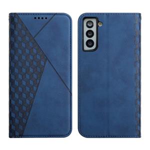 huismerk For Samsung Galaxy S21+ 5G Diamond Pattern Splicing Skin Feel Magnetic Horizontal Flip Leather Case with Card Slots & Holder & Wallet(Blue)