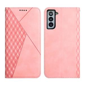 huismerk For Samsung Galaxy S21+ 5G Diamond Pattern Splicing Skin Feel Magnetic Horizontal Flip Leather Case with Card Slots & Holder & Wallet(Rose Gold)