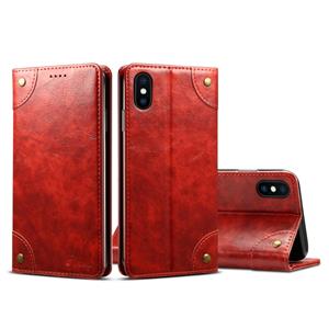 huismerk Voor iPhone XS Max barok eenvoudige horizontale Flip lederen draagtas met houder & kaartsleuven & portemonnee (rood)