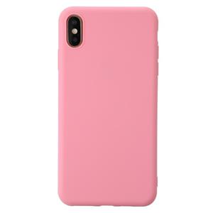 Huismerk Voor iPhone XS Schokbestendige Berijpte TPU-beschermhoes (Roze)