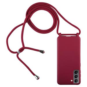 huismerk Voor Samsung Galaxy S21 + 5G Candy Kleuren TPU-beschermhoes met Lanyard