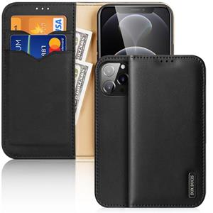 duxducis DUX DUCIS HIVO-serie koeienhuid + PU + TPU lederen horizontale flip case met houder & kaart slots voor iphone 13 pro max