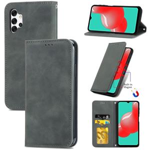 huismerk Voor Samsung Galaxy A32 4G Retro Skin Feel Business Magnetic Horizontal Flip Lederen Case met Houder & Card Slots & Portemonnee & Photo Frame