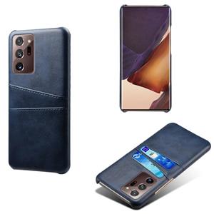 huismerk Voor Samsung Galaxy Note20 Ultra Calf Texture PC + PU Leer Back Cover Shockproof Case met Dual Card Slots