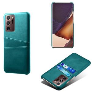 huismerk Voor Samsung Galaxy Note20 Ultra Calf Texture PC + PU lederen achterkant Cover Shockproof Case met Dual Card Slots