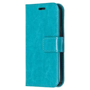 huismerk Voor iPhone 12 Crazy Horse Texture Horizontale Flip Lederen case met Holder & Card Slots & Wallet & Photo Frame(Blauw)