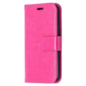 huismerk Voor iPhone 12 Crazy Horse Texture Horizontale Flip Lederen case met Holder & Card Slots & Wallet & Photo Frame(Rose Red)