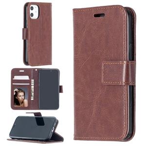 huismerk Voor iPhone 12 mini Crazy Horse Texture Horizontale Flip Lederen Case met Holder & Card Slots & Wallet & Photo Frame(Brown)