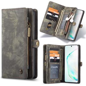 Voor Galaxy S20 Plus CaseMe Afneembare multifunctionele horizontale flip lederen hoes met kaartslot & houder & ritsportemonnee & fotoframe(zwart)