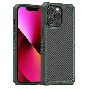 huismerk Koolstofvezel Shockproof Case voor iPhone 13 Pro Max