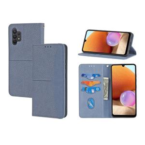 huismerk Voor Samsung Galaxy A32 5G Geweven textuur Stiksels Magnetische Horizontale Flip PU Lederen Case met Houder & Card Slots & Wallet & Lanyard