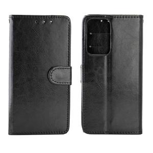 huismerk Voor Samsung Galaxy Note20 Ultra 5G Crazy Horse Texture Leather Horizontale Flip Beschermhoes met Houder & Card Slots & Wallet & Photo Frame(Zwart)