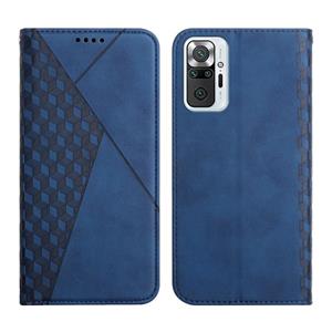 huismerk For Xiaomi Redmi Note 10 Pro Diamond Pattern Splicing Skin Feel Magnetic Horizontal Flip Leather Case with Card Slots & Holder & Wallet(Blue)