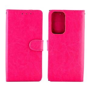 huismerk Voor Samsung Galaxy Note20 Ultra 5G Crazy Horse Texture Leather Horizontale Flip Beschermhoes met Holder & Card Slots & Wallet & Photo Frame (Magenta)