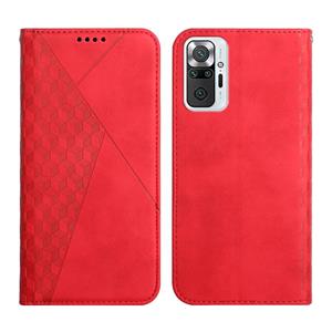 huismerk For Xiaomi Redmi Note 10 Pro Diamond Pattern Splicing Skin Feel Magnetic Horizontal Flip Leather Case with Card Slots & Holder & Wallet(Red)