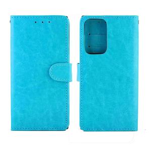 huismerk Voor Samsung Galaxy Note20 Ultra 5G Crazy Horse Texture Leather Horizontale Flip Beschermhoes met Holder & Card Slots & Wallet & Photo Frame(baby Blue