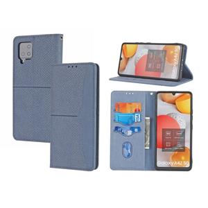 huismerk Voor Samsung Galaxy A42 5G Geweven Textuur Stiksels Magnetische Horizontale Flip PU Lederen Case met Houder & Card Slots & Wallet & Lanyard