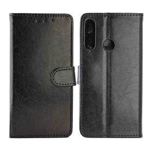 huismerk Voor Huawei Y6p(2020) Crazy Horse Texture Leather Horizontale Flip Beschermhoes met Holder & Card Slots & Wallet & Photo Frame(Zwart)