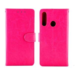 huismerk Voor Huawei Y6p(2020) Crazy Horse Texture Leather Horizontale Flip Beschermhoes met Holder & Card Slots & Wallet & Photo Frame (Magenta)