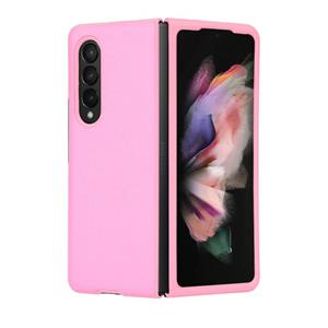 huismerk Voor Samsung Galaxy Z Fold3 5G Plain Texture Phone Case (Pink)