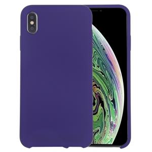 huismerk Pure Color Liquid Silicone + PC Dropproof Protective Back Cover Case for iPhone X / XS(Dark Purple)