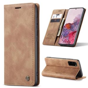 Voor Galaxy S20 CaseMe Multifunctionele Horizontale Flip Lederen Case met kaartslot & portemonnee(bruin)