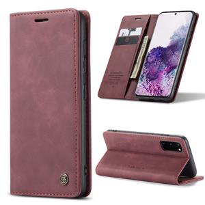 Voor Galaxy S20 CaseMe Multifunctionele Horizontale Flip Lederen Case met kaartslot & portemonnee(Wijn rood)