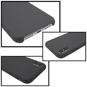 huismerk Voor iPhone X Pure kleur vloeibare siliconen + PC Dropproof beschermende back cover Case(Grey)