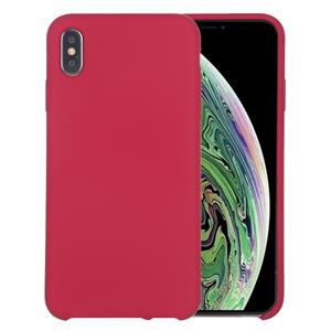 huismerk Pure Color Liquid Silicone + PC Dropproof Protective Back Cover Case for iPhone X / XS(Rose Red)