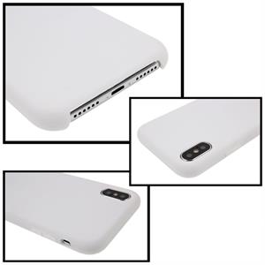 huismerk Voor iPhone X Pure kleur vloeibare siliconen + PC Dropproof beschermende back cover Case(White)