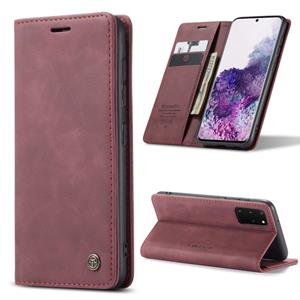 Voor Galaxy S20 Plus CaseMe Multifunctionele Horizontale Flip Lederen Case met kaartslot & portemonnee(Wijn rood)