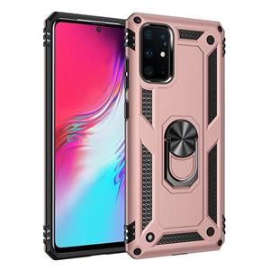 huismerk Voor Galaxy S20+ Schokbestendige TPU + pc-beschermhoes met 360 graden roterende houder (Roségoud)