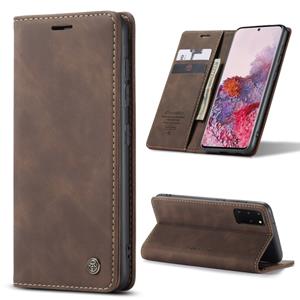 Voor Galaxy S20 Plus Caseme multifunctionele horizontale flip lederen behuizing met kaartsleuf & houder & portemonnee(koffie)