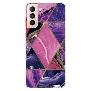 huismerk Voor Samsung Galaxy S22 5G Abstract Marmeren Patroon TPU Telefoon Beschermend Case (Dark Purple)