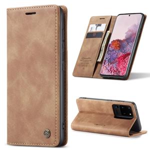 Voor Galaxy S20 Ultra CaseMe Multifunctionele Horizontale Flip Lederen Case met kaartslot & portemonnee(bruin)