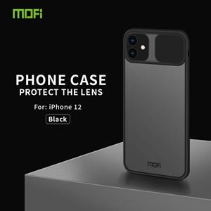 Voor iPhone 12 MOFI Xing Dun-serie doorschijnende matte pc + TPU Privacy Anti-glare Shockproof All-inclusive Beschermhoes(Zwart)