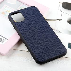 huismerk Hella Cross Texture Echte Lederen Beschermhoes voor iPhone 12 mini(Blauw)