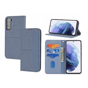 huismerk Voor Samsung Galaxy S21 + 5G Geweven textuur Stikken Magnetische Horizontale Flip PU Lederen Case met Houder & Card Slots & Wallet & Lanyard