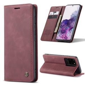 Voor Galaxy S20 Ultra CaseMe Multifunctionele Horizontale Flip Lederen Case met kaartslot & portemonnee(Wijn rood)