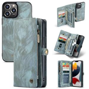 Caseme-008 Afneembare multifunctionele horizontale flip lederen tas met kaart slot & houder & rits portemonnee en fotolijst voor iphone 13 pro max