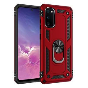 huismerk Voor Galaxy S20 Shockproof TPU + PC Beschermhoes met 360 graden roterende houder (rood)