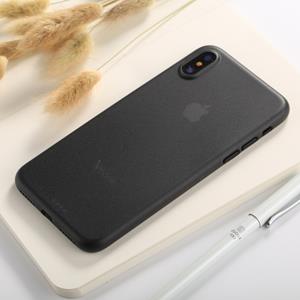 Huismerk Voor iPhone X Ultra-thin Frosted PP beschermende Back Cover Case(Black)