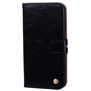 huismerk Voor iPhone X Business Style olie Wax textuur horizontale Flip lederen draagtas met houder & Card Slots & portemonnee (zwart)