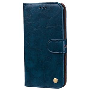 huismerk Voor iPhone X Business Style olie Wax textuur horizontale Flip lederen draagtas met houder & Card Slots & portemonnee (blauw)