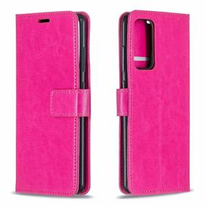 huismerk Voor Samsung Galaxy S21 Crazy Horse Texture Horizontale Flip Lederen Case met Houder & Kaart Slots & Portemonnee & Fotolijst (Roze)