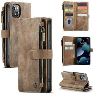 Caseme-C30 PU + TPU multifunctionele horizontale flip lederen tas met houder & kaart slot & portemonnee & rits zak voor iPhone 13