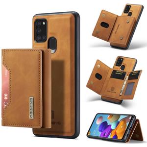 For Samsung Galaxy A21s DG.MING M2 Series 3-Fold Multi Card Bag + Magnetic Back Cover Shockproof Case with Wallet & Holder Function(Brown)