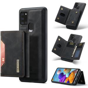 For Samsung Galaxy A21s DG.MING M2 Series 3-Fold Multi Card Bag + Magnetic Back Cover Shockproof Case with Wallet & Holder Function(Black)